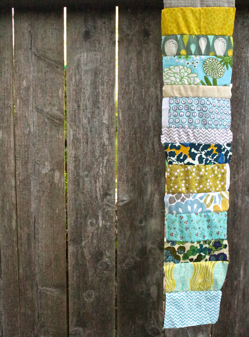 pieced fabric strip - right side