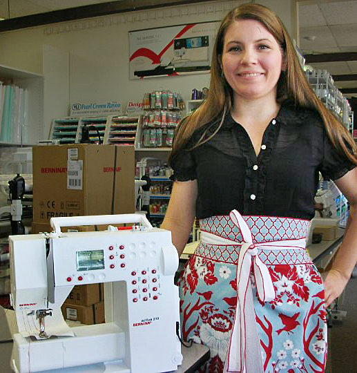 apron, sewing machine