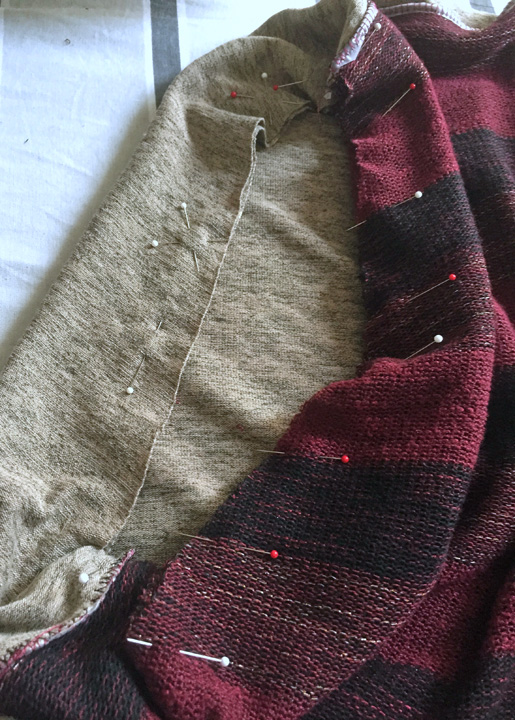 match seams, sew in circle