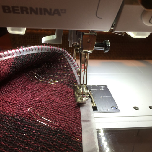 stitch clear elastic into seam