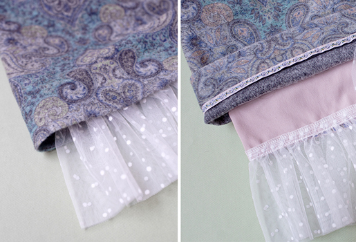 shirred bottom skirt ruffle