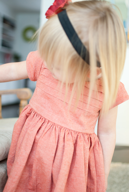 pleated bodice dress