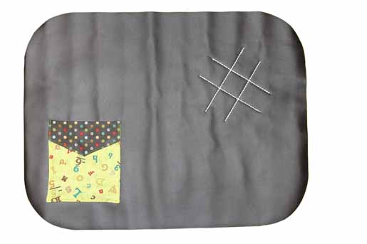 trim batting with chalkboard lining