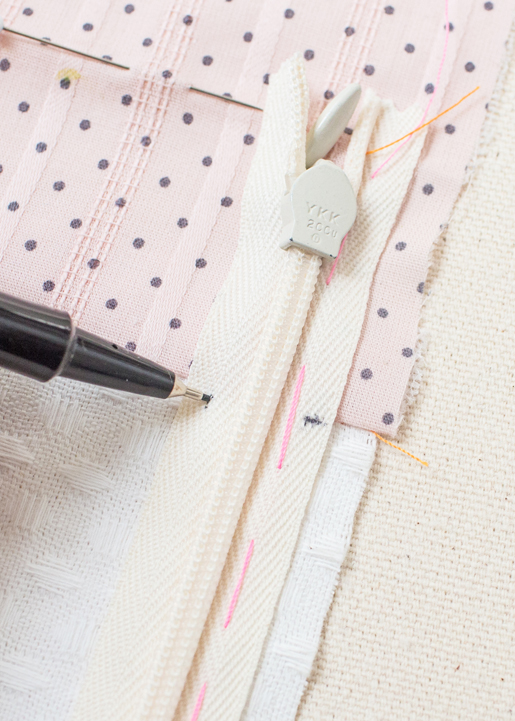 zipper_tutorial-Mark the waist seam on the zipper not already sewn