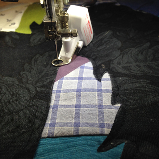 Quilt around applique shapes