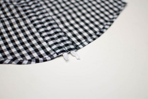 Gathered Shorts Tutorial, slipping ribbon through casing