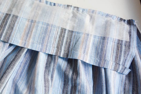 Midi Skirt Tutorial - titch the skirt to the waistband
