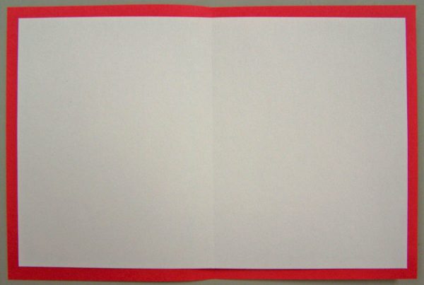 Embroidered Christmas Tree Card - Center and glue (or tape) the white card to the inside of the red card to cover up the machine stitches