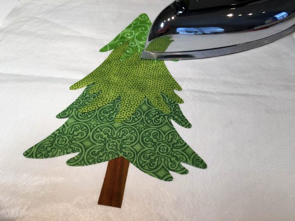 Mantel Cover Tutorial - fuse trees on applique press sheet