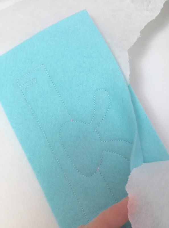 Bunny Easter Egg Holder - Remove the project from the hoop
