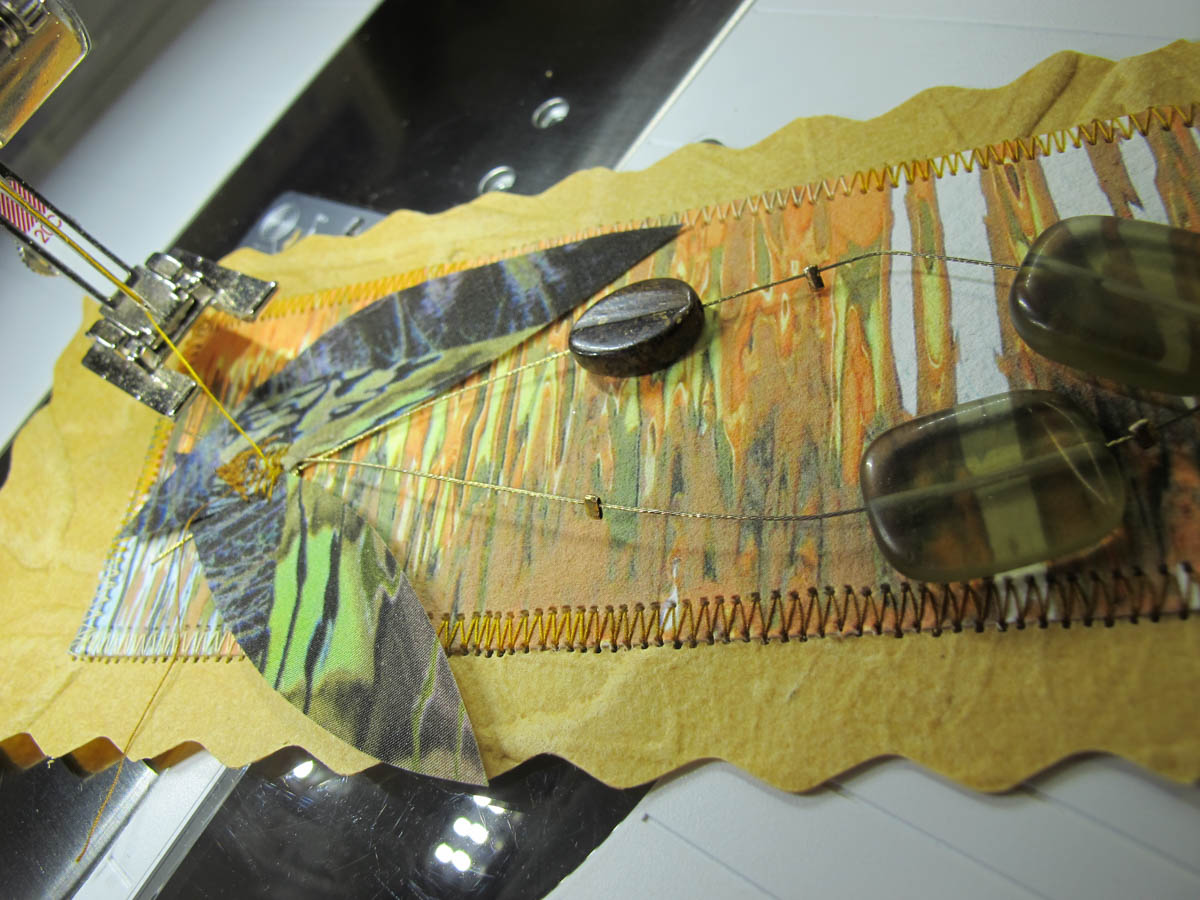 Collaged and Stitched Bookmarks