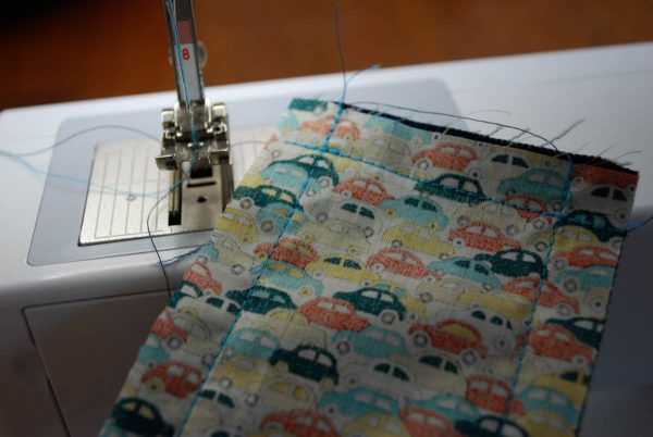 Toddler Backpack - Using a ½″ seam allowance sew along three sides of each of the four handle sets