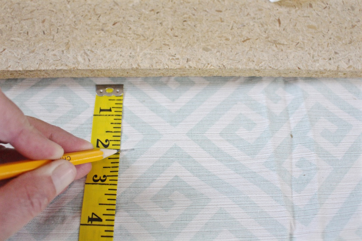 Mini ironing board cover Step One: measure fabric