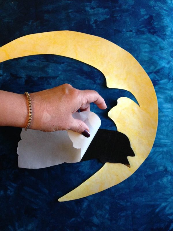 Moon Wall Hanging-Remove the paper from fusible web