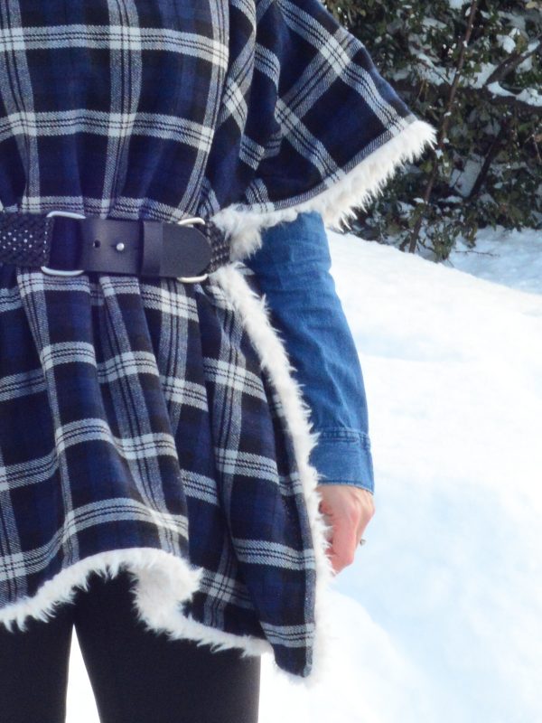DIY Fur Lined Tartan Poncho-174