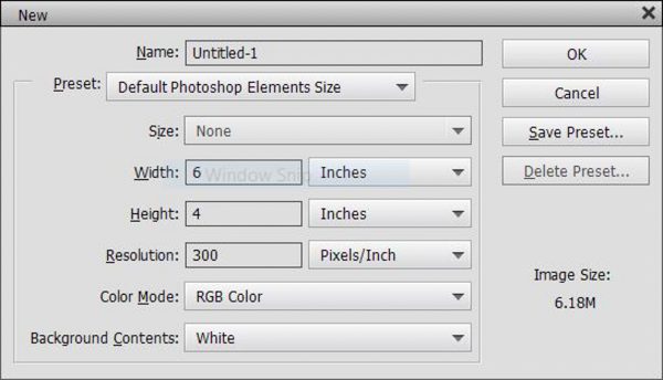Personalized Tote with Quilt Block-create a new blank file with Adobe Photoshop