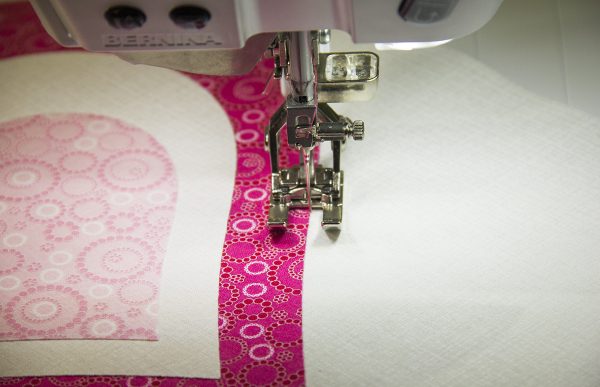 Be My Valentine Runner - Step 7 Stitch around the appliques