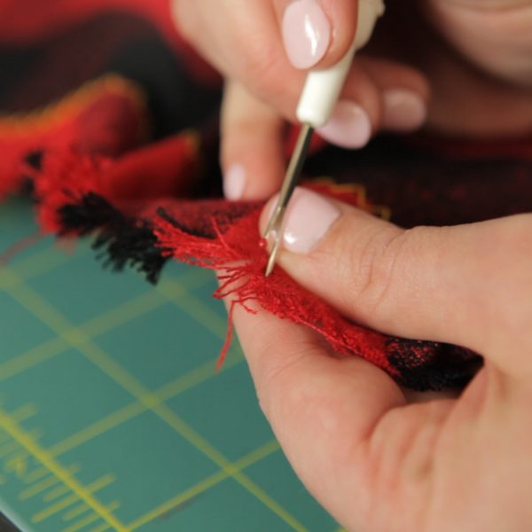 Blanket Scarf Tutorial-Fraying