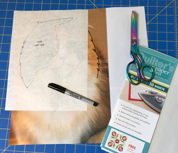 Pet Applique Pillow-trace each area onto the quilter’s freezer paper