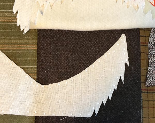 Pet Applique Pillow-glue baste the applique pieces