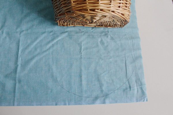 Step one: trace your basket on your fabric