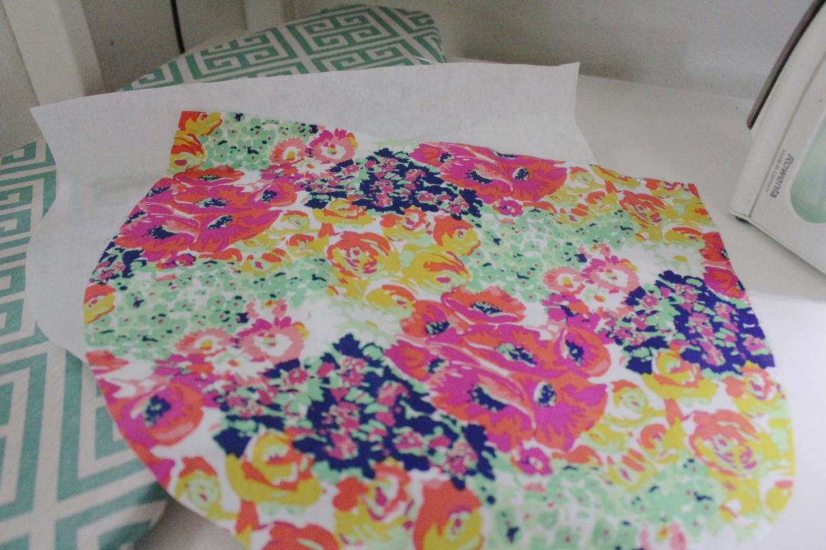 step nine: iron interfacing onto flap