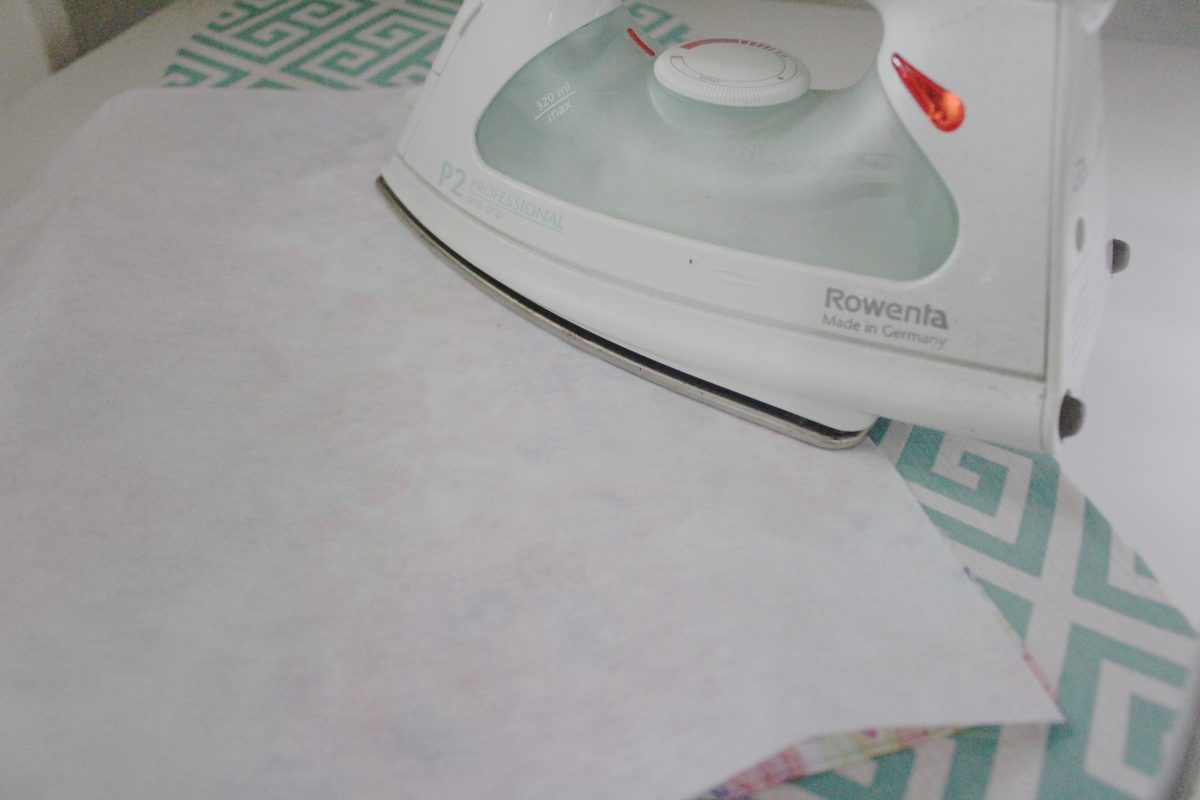 step nine: iron interfacing onto flap