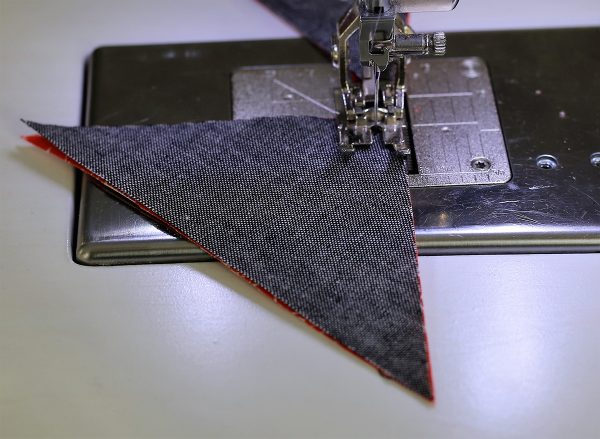 Piecing 1, Begin sewing on the straight edge