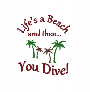 Life's-a-Beach Embroidery Motif