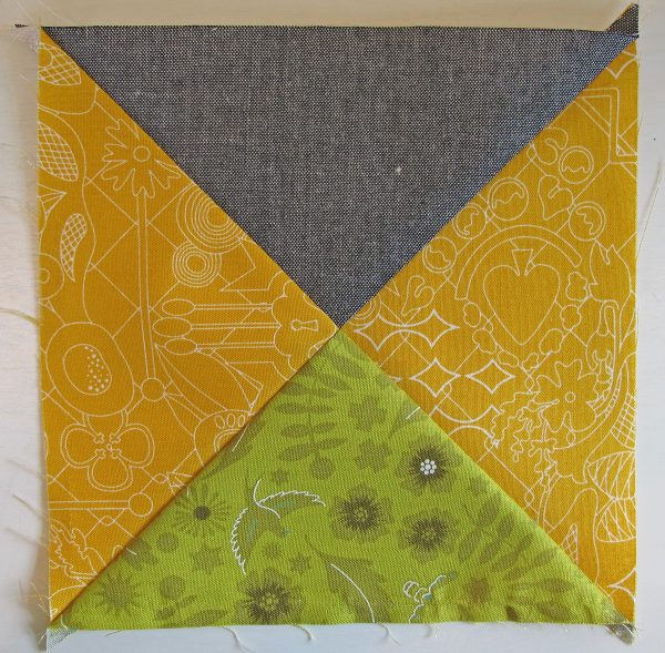 Piece the triangle units together to form 6 ½” squares