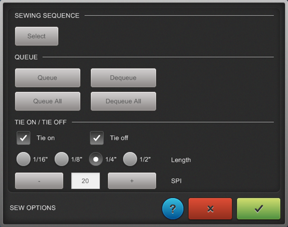 Q-matic Update, Sew Options