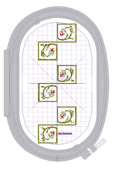 Greek Key Floral Border - large oval hoop