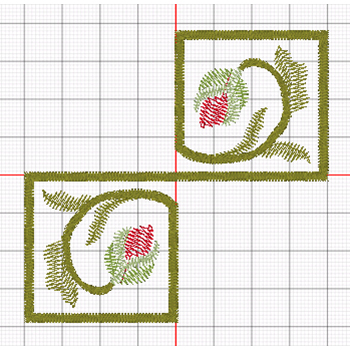 Greek Key Floral Border - joined rotated designs