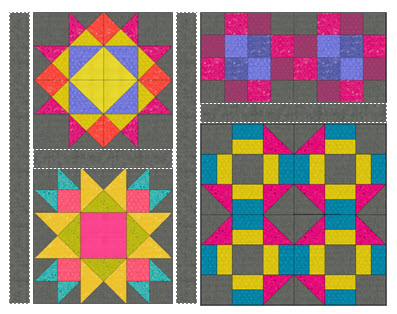 continue by piecing the other 38” strip to the left side of the section