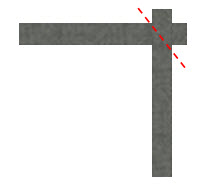 Join together end to end with a mitered seam.