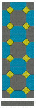Block of the Month - Piecing: Seam the 2” x 12 1/2” strip to the bottom of Block 4