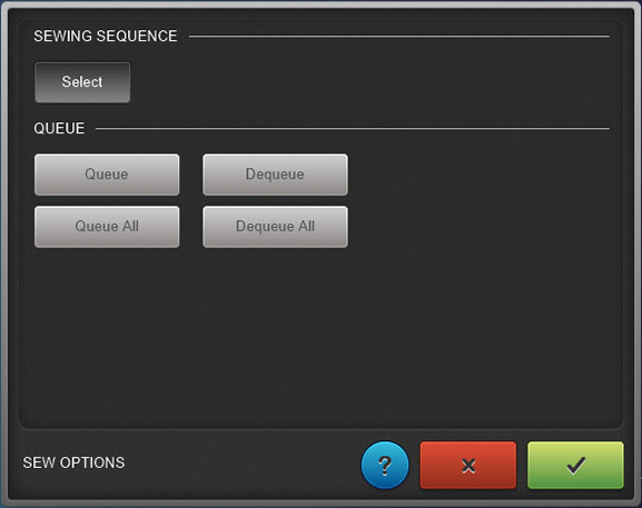 Creating New Designs Q-matic - sew options display