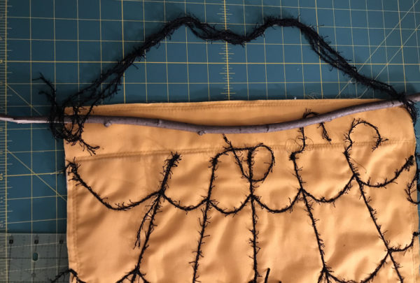 Spider Web Door Banner tutorial WeAllSew Blog - attach the hanger