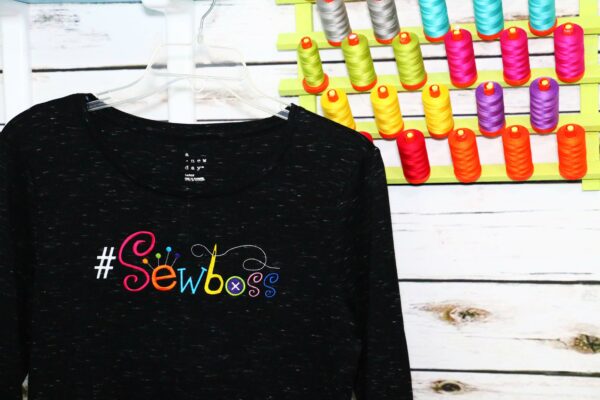 we all sew how to embroider a ladies t-shirt