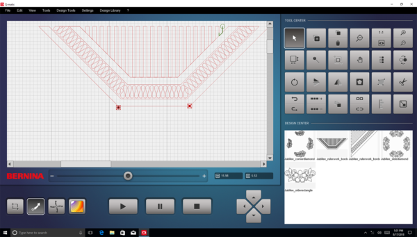 place the trapezoid border motifs
