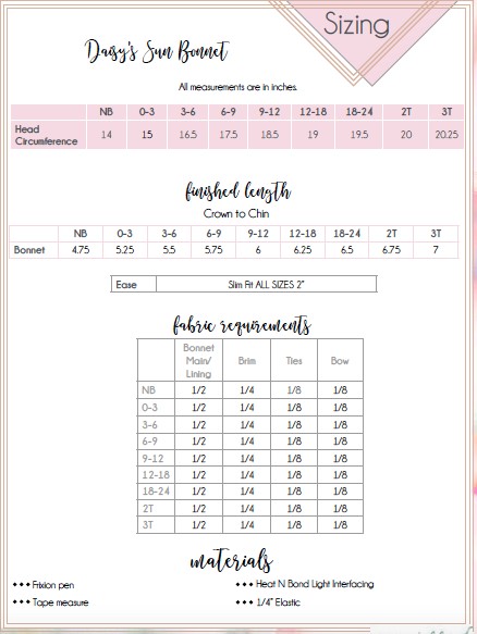 baby bonnet pattern excerpt