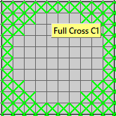 Cross Stitch deltion mask - neon grid - 1 inch square