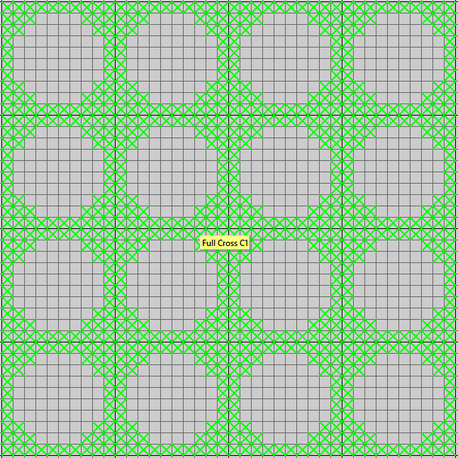 Cross Stitch deltion mask - neon grid - 4x4 inch square