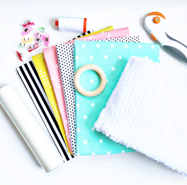 Baby Burp Cloth and Teether: Materials