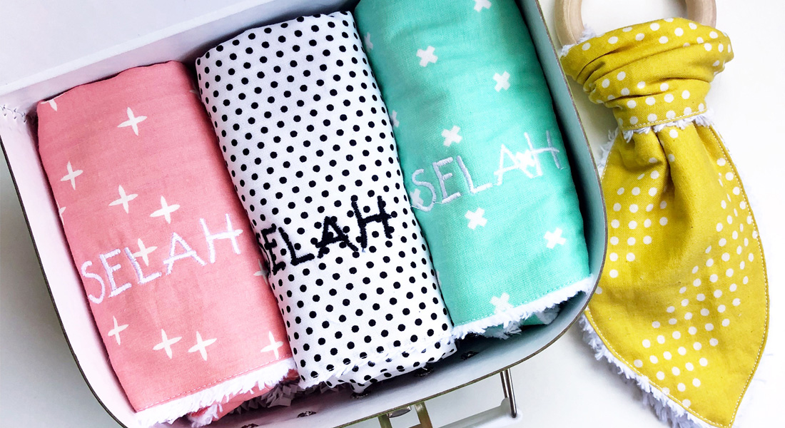 Baby Teether and Burp Cloth tutorial from WeAllSew