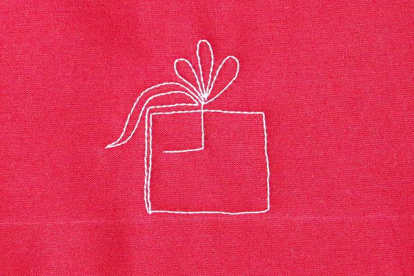 How to free-motion quilt pretty packages - step five