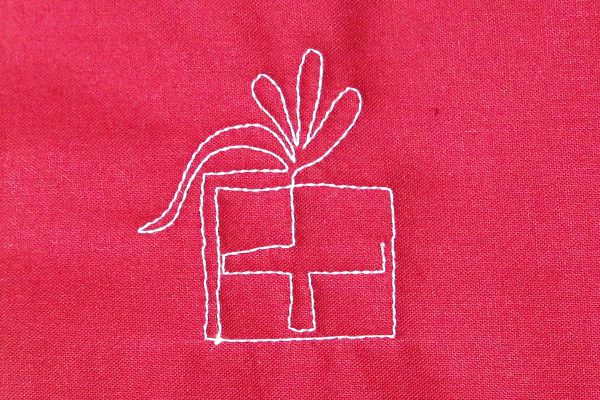 How to free-motion quilt pretty packages - step seven