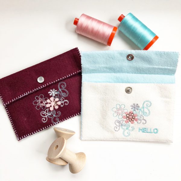 Embroidered Felt Pouch Finish Project 1