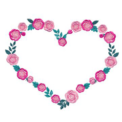 Rosey Heart Embroidery Design