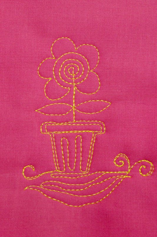 Free-motion Quilt Lollipop Flowers